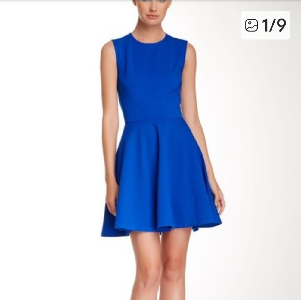DVF Diane Von Furstenburg Blue Jeannie Sleeveless Flare Dress 6